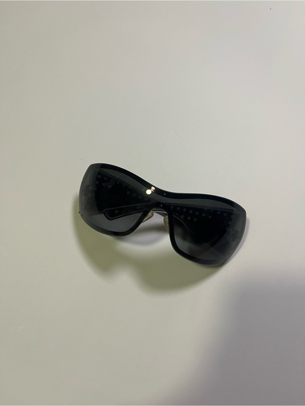 dior quadrille vintage black shield sunglasses